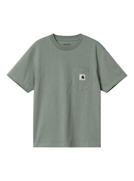 T-Shirt Carhartt SS Pocket Grün für Damen