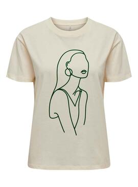 T-Shirt Only Cille Beige für Damen