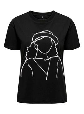 T-Shirt Only Cille Schwarz für Damen