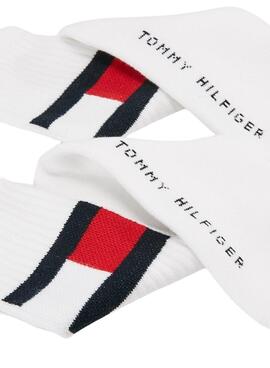 Socken Tommy Hilfiger TH Flag Weiss Unisex