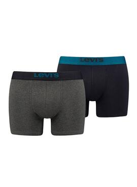 Pack 2 Unterhose Levis Solid Boxer Grau Herren