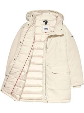 Jacke Tommy Jeans Technical Down Beige Damen