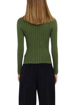 Pullover Only Dima Leben Knopf Dunkelgrün Damen