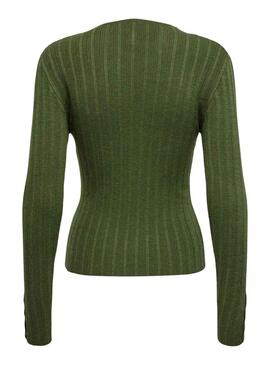 Pullover Only Dima Leben Knopf Dunkelgrün Damen
