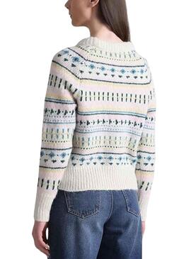 Pullover Only Fenja Beige Printed für Damen