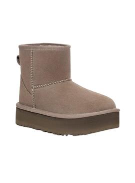 Stiefelettes UGG Classic Mini Platform Rauch Braun Mädchen