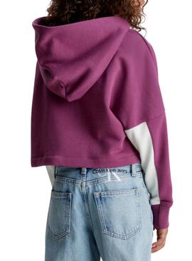 Sweatshirt Calvin Klein Farbe Block Morado Mädchen
