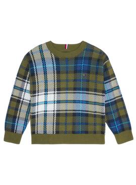 Pullover Tommy Hilfiger Tartan Grün für Junge