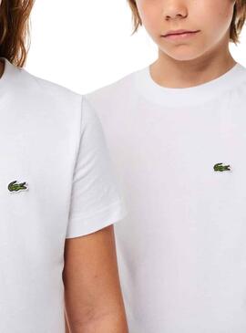 T-Shirt Lacoste De Knitted Weiss für Mädchen Junge
