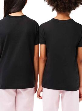 T-Shirt Lacoste De Knitted Schwarz für Junge Mädchen