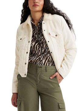 Jacke Denim Levis Original Sherpa Beige Damen