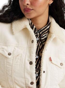 Jacke Denim Levis Original Sherpa Beige Damen