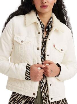 Jacke Denim Levis Original Sherpa Beige Damen