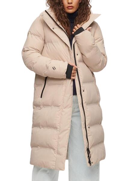 Jacke Superdry Longline Puffer Beige für Damen