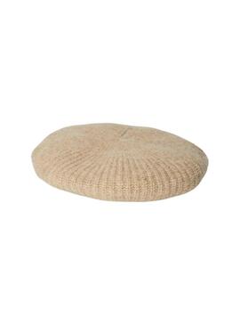 Baskenmütze  Pieces Jiklo Beret Beige für Damen