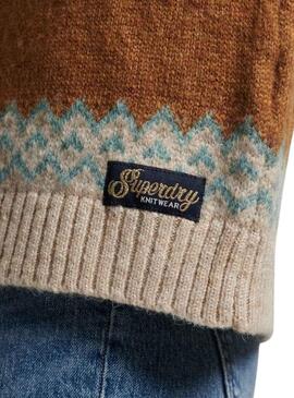 Pullover Superdry Slouchy Pattern Baun für Damen