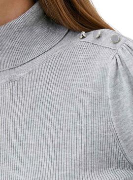 Pullover Naf Naf Knitted Ribbed Grau für Damen