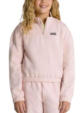 Sweatshirt Vans Half Zip Mock Rosa für Mädchen