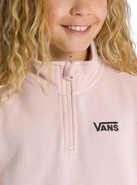 Sweatshirt Vans Half Zip Mock Rosa für Mädchen