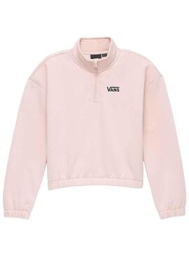 Sweatshirt Vans Half Zip Mock Rosa für Mädchen