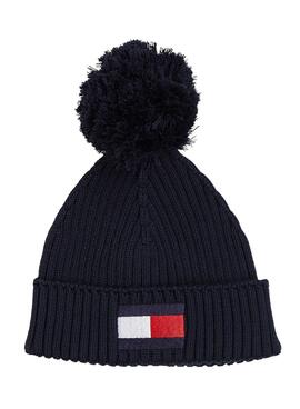 Hut Tommy Hilfiger Big Flag Bommel Schwarz