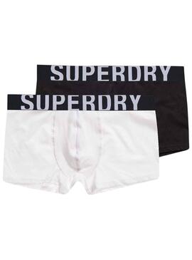 Pack 2 Unterhose Superdry Boxer Weiss und Schwarz