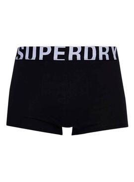 Pack 2 Unterhose Superdry Boxer Weiss und Schwarz