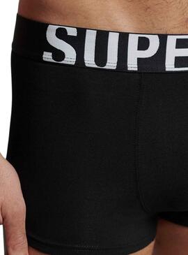 Pack 2 Unterhose Superdry Boxer Weiss und Schwarz