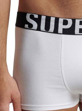Pack 2 Unterhose Superdry Boxer Weiss und Schwarz