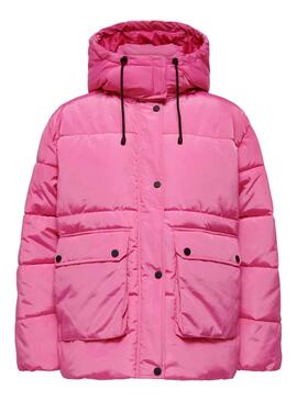 Jacke Only Nora Short Puffer Rosa für Damen