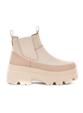 Stiefelettes UGG Chelsea Brisbane Beige für Damen