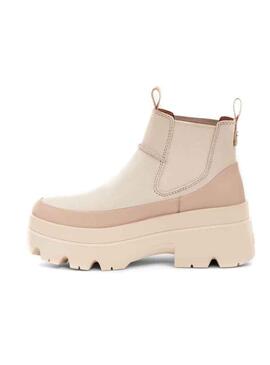 Stiefelettes UGG Chelsea Brisbane Beige für Damen