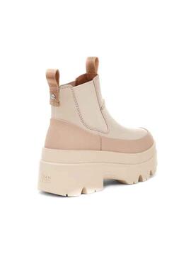 Stiefelettes UGG Chelsea Brisbane Beige für Damen