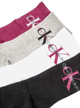 Pack Socken Calvin Klein Logo 4P für Damen