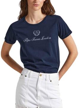 T-Shirt Pepe Jeans Vivian Blau für Damen