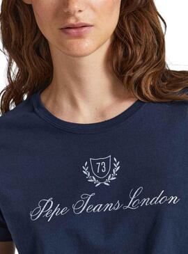 T-Shirt Pepe Jeans Vivian Blau für Damen