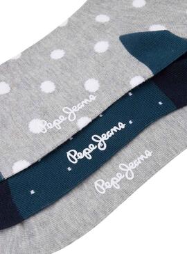 Pack 3 Socken Pepe Jeans Polkadot Grau Damen