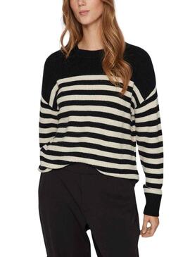 Pullover Vila Viril Streifen Schwarz für Damen