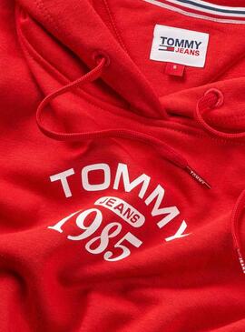 Sweatshirt Tommy Jeans Relaxed Essential Rot Damen