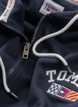 Sweatshirt Tommy Jeans Zip Marineblau für Herren