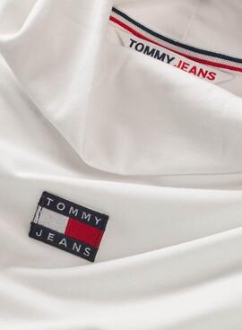 T-Shirt Tommy Jeans Badge Cuello Perkins Weiss