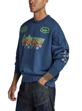 Sweatshirt G-Star Moto Sport Blau für Herren