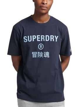 T-Shirt Superdry Code Core Sport Marineblau Herren