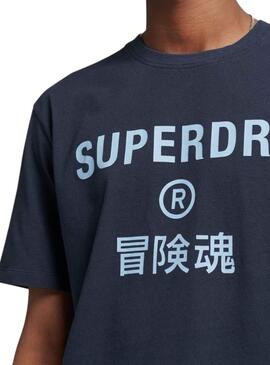 T-Shirt Superdry Code Core Sport Marineblau Herren