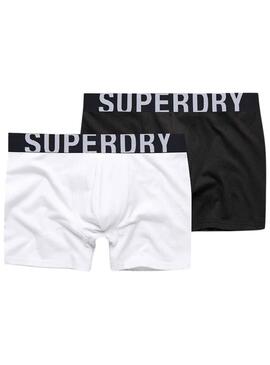 Unterhose Supedry Dual Logo Weiss Schwarz Herren