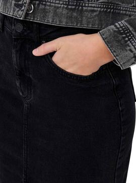 Rock ONLY Bianca Midi Schwarz für Damen