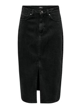 Rock ONLY Bianca Midi Schwarz für Damen