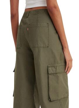 Hose Levis Cargo Baggy Grün für Damen