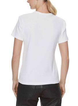 T-Shirt Calvin Klein Woven Label Weiss Damen