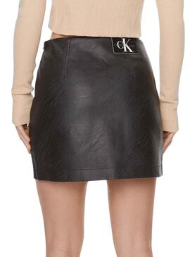 Rock Calvin Klein Faux Leather Schwarz für Damen